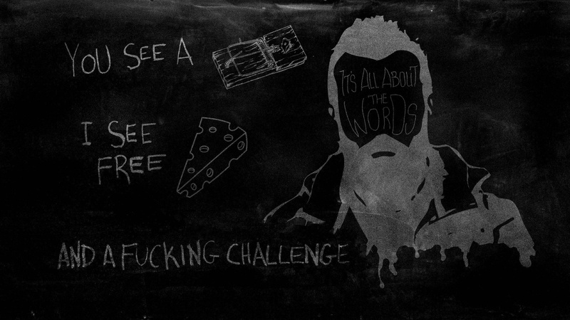 cheese, 2K, trap, challange, scroobius, texts, black, pip