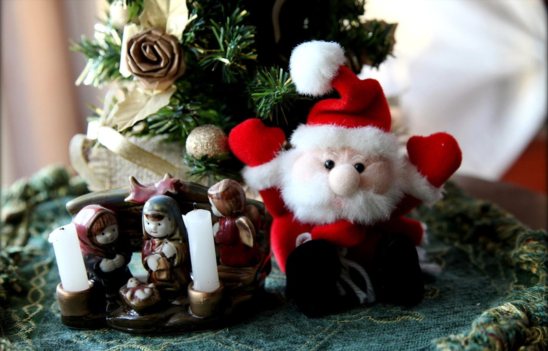 claus, christmas, 2K, candles, toys, christmas tree, stand, santa, santa claus, tree