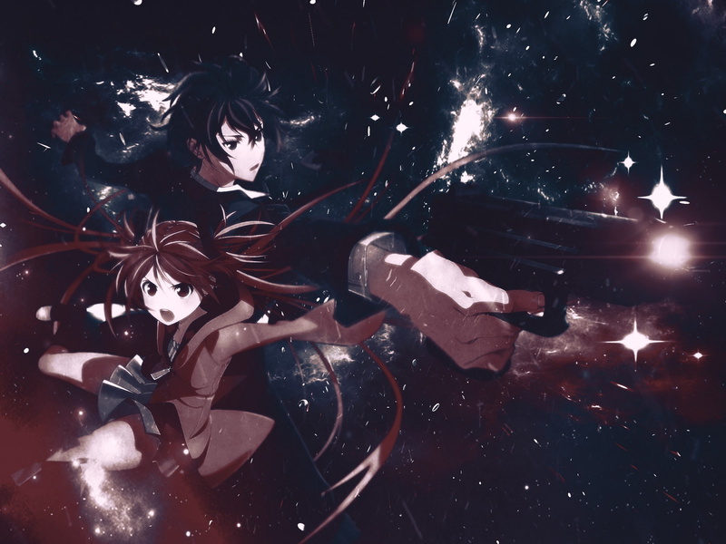 1080P, anime girls, Black Bullet, Aihara Enju, Satomi Rentarou, anime, artwork