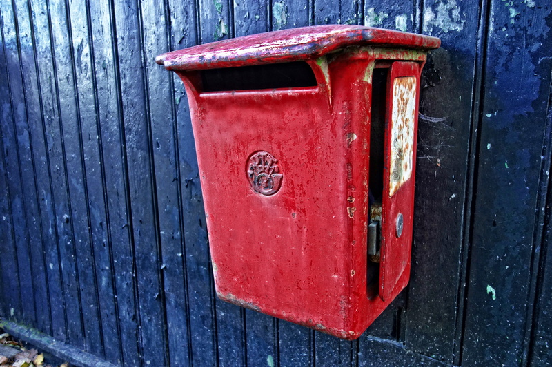 connection, metal, red letter box, traditional, weathered, outdoors, letter, old, red, protection, public mailbox, post, mail, security, 4K, door, vintage