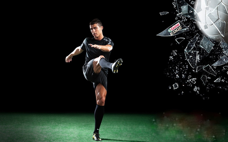 sport, vitality, determination, night, sports clothing, sportsman, athlete, cr7  android, strength, one person, black background, 1080P, full length, motion
