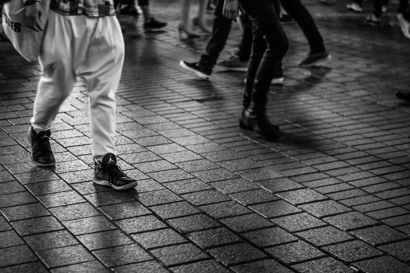 concrete, person, human body part, real people, urban Scene, black And White, people, paving stone, lifestyles, city Life, grayscale, footpath, Stepping stones