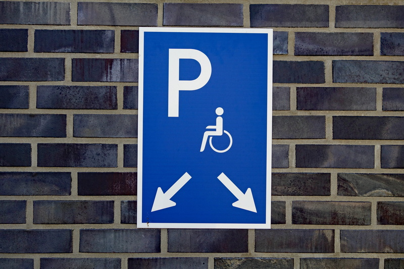 parking, symbol, differing abilities, parking sign, communication, representation, no people, guidance, road sign, information, disabled sign, sign, disabled parking space