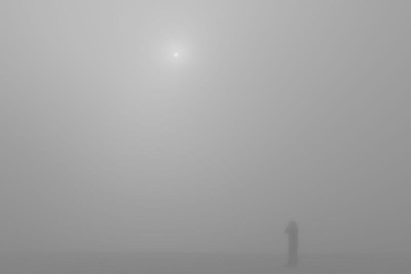 no orientation, tranquility, photographer, land, sun, standing, copy space, men, 4K, tranquil scene, nature, disoriented, silhouette, sky, foggy, night