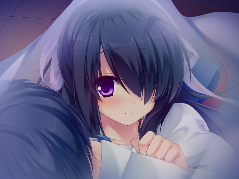character, bang, hair, one person, ribbon, nature, portrait, ame cg, hazuki mikuri, day, hairstyle, holding, female, young women, adult, anime