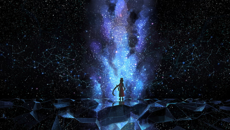 sky, night, 1080P, scenic, space, eirin, seeker, stars, yagokoro, touhou
