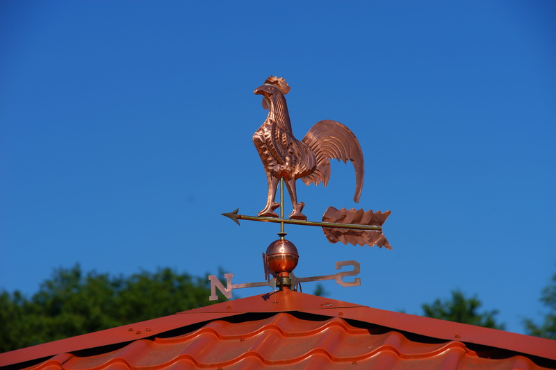nature, sky, chicken - bird, male animal, weather vane, photography, outdoors, representation, eye catcher, domestic animals, animal, shiny, livestock