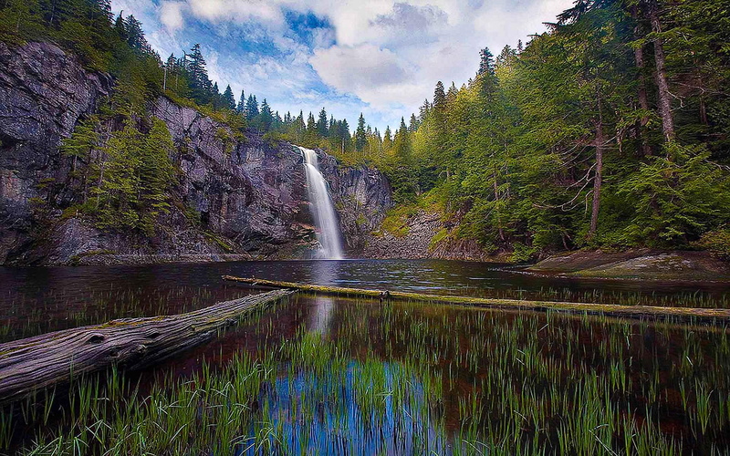 lake, 1080P, oh, nature, 3d and abstract, expedition, waterfall, cool, yes, forest, mountain