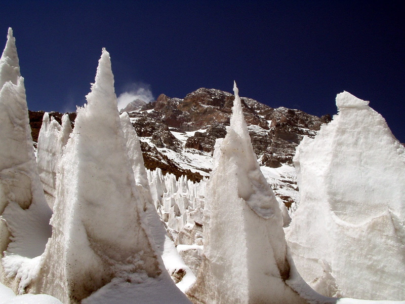 penitentes, ice, aconcagua, white color, blue, argentina, snow, snowcapped mountain, nature, day, sky, glacier, clear sky, winter, no people, scenics - nature
