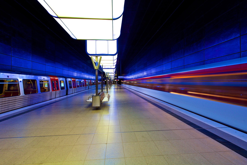 mode of transportation, lights game, direction, travel, hamburg, hanseatic city, lighting, 4K, speed, train - vehicle, rail transportation, metro, long exposure