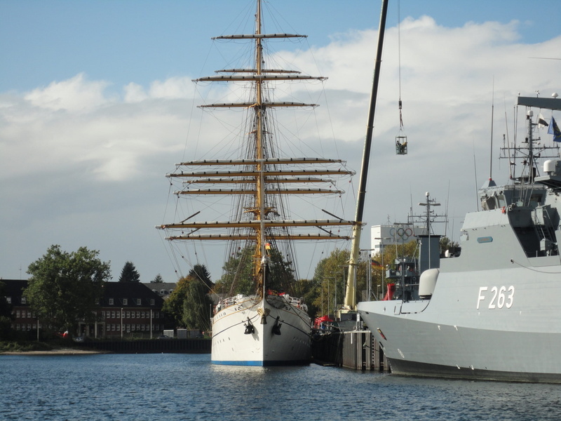 transportation, cloud - sky, sailboat, marina, nature, kiel, sea, anchored, pole, battleship, outdoors, baltic sea, mode of transportation, sailing vessel
