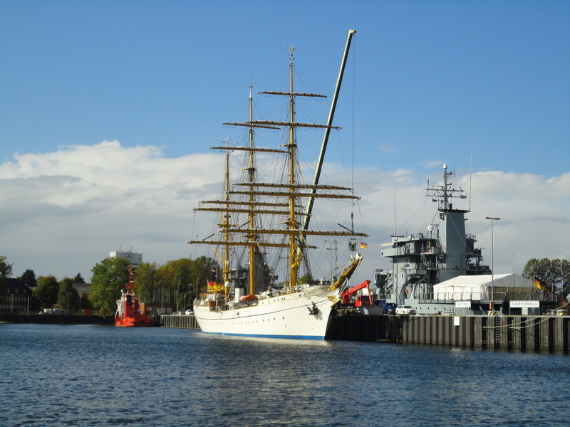 architecture, transportation, vessel, ship, industry, sailboat, outdoors, harbor, baltic sea, sailor, nautical vessel, nature, navy, Gorch Fock, pier, fishing industry