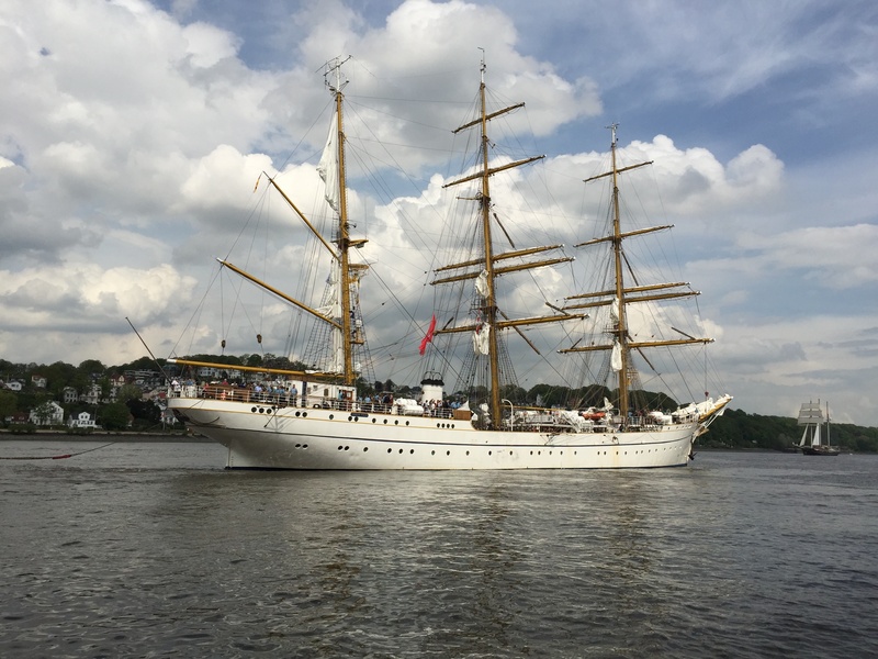 pole, port, mode of transportation, nature, nautical vessel, hamburg, sailing, ship, gorch fock, harbor, mast, day, sail, no people, anchored, sailing ship