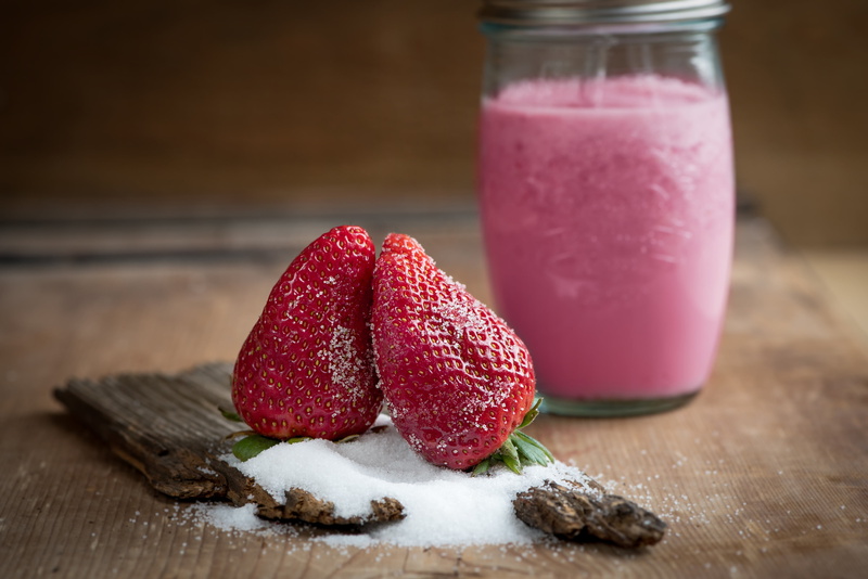 red, healthy, food, no people, sugar, strawberry milk, blended, granulated sugar, eat, close-up, strawberry, glass, refreshment, sweet, soft fruit, close