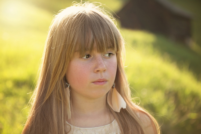 girl, sunlight, summer, nature, real people, day, focus on foreground, close-up, blond, front view, beauty, girls, out, face, bangs, person, human, beautiful