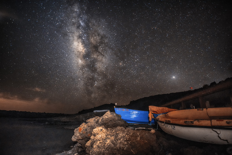 constellation, lake, boat, landscape, orange, cosmo, star - Space, astronomy, astrophotography, beauty In Nature, rock, space, sky, dusk, galaxy, white