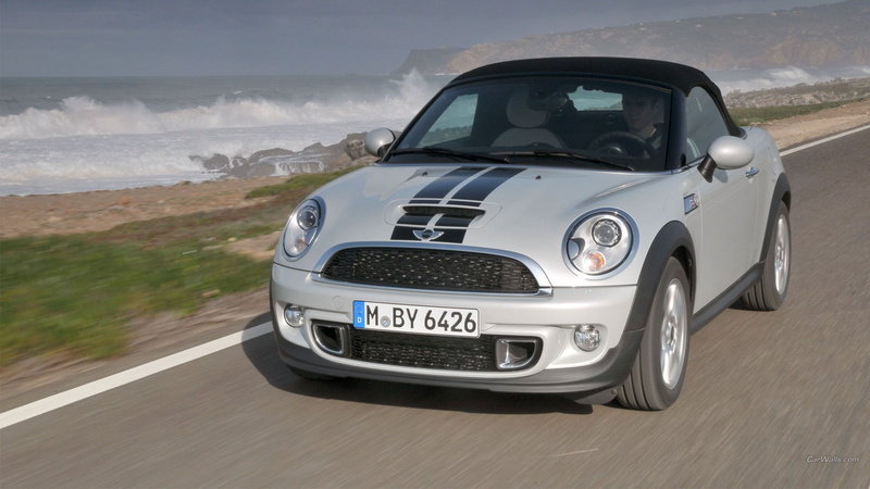 car, vehicle, environment, outdoors, transportation, silver cars, mode of transportation, motion, road, Mini Roadster, motor vehicle, speed, 1080P, landscape