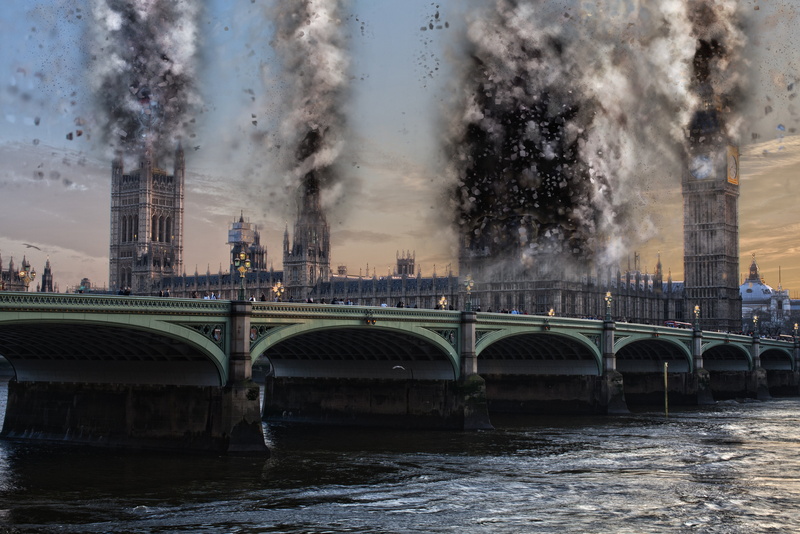 sky, architecture, political breakdown, built structure, connection, nature, no people, pollution, landscape, palace, building exterior, cityscape, 5K