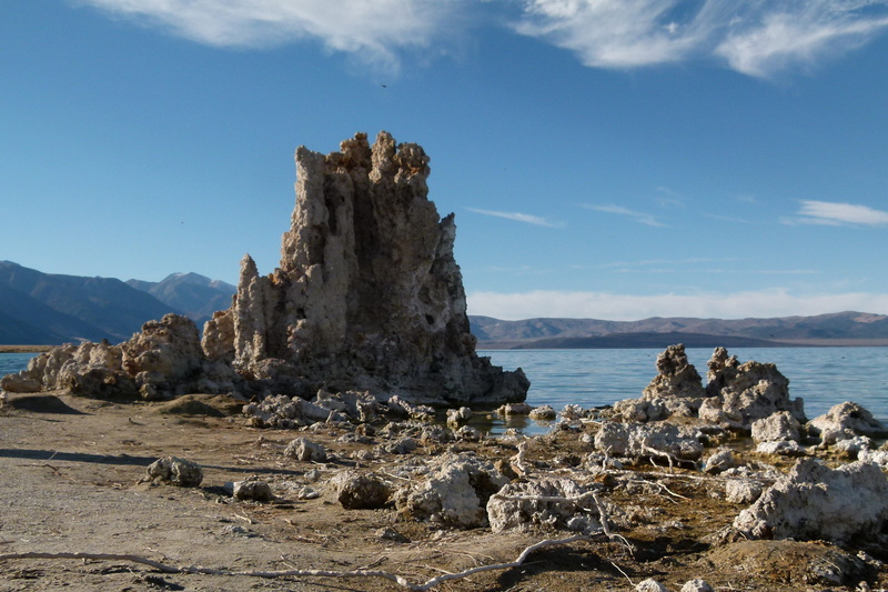 rock, rock formation, desert, lake, salt lake, erosion, water, nature, solid, tuff, california, ecosystem, saline soda lake, eroded, tranquility, sky, rock - object