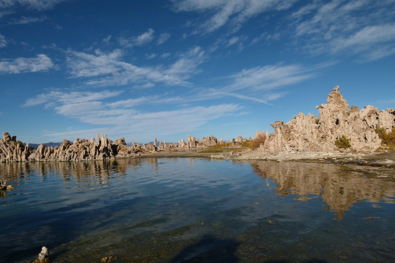 nature, day, built structure, travel destinations, reflection, tuff, beauty in nature, tufa, ecosystem, water, california, salt lake, no people, history