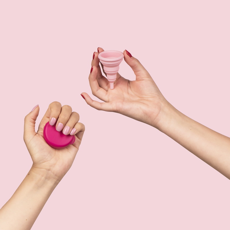 colored background, pink color, body part, adult, 1080P, rule, period, menstruation, women, people, limb, buffer, hand, holding, human arm, indoors, human body part