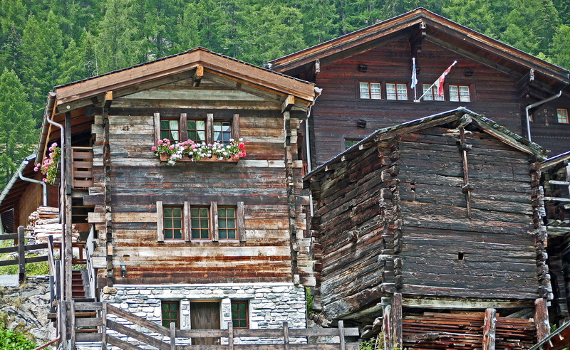 wooden houses, roof, growth, nature, residential Building, alpine, log Cabin, building exterior, house, no People, Houses, slope, lötschental, gable, wood - Material