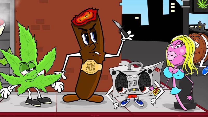 art and craft, building exterior, 420, drugs, night, transportation, nature, seat, creativity, weed, 1080P, marijuana, Cartoon, architecture, food and drink