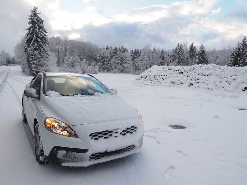 deep snow, scenics - nature, winter, covering, no people, volvo, v40, 4K, transportation, Car, beauty in nature, blizzard, Volvo, tree, cold temperature