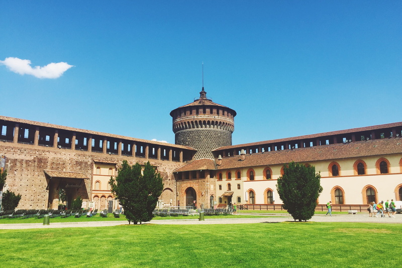 castello sforzesco, history, blue, day, italy, spire, architectural column, sky, the past, 2K, dome, plant, architecture, government, travel, incidental people