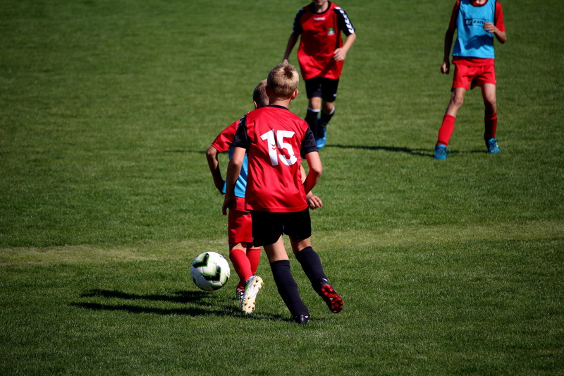 run, clothing, player, soccer field, match, game, sports uniform, children, running, team, soccer, sports team, soccer team, league, goal, sports equipment