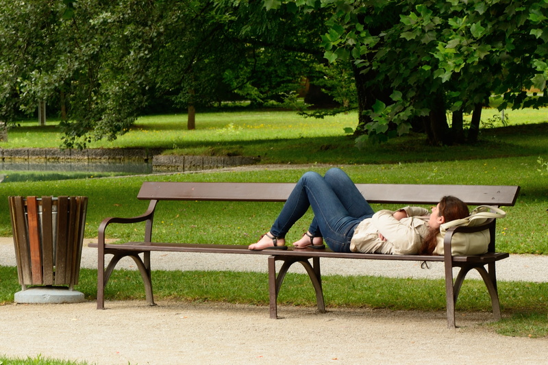 Person, sitting, recovery, full length, click, Nature, sleep, park bench, cozy, resting place, park, tree, 2K, seat, real people, one person, woman, out