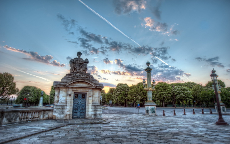 building, sunset, clouds, city, Bordeaux, sky, HDR, France, 2K