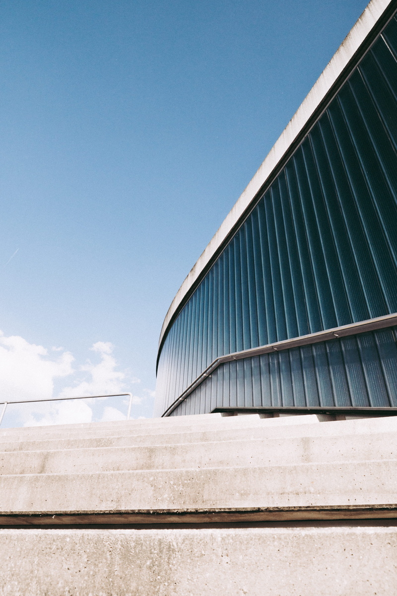 clouds, urban, copy space, clear sky, street, beside, sky, photo, architecture, stairway, wall - building feature, cloud - sky, corrugated, built structure