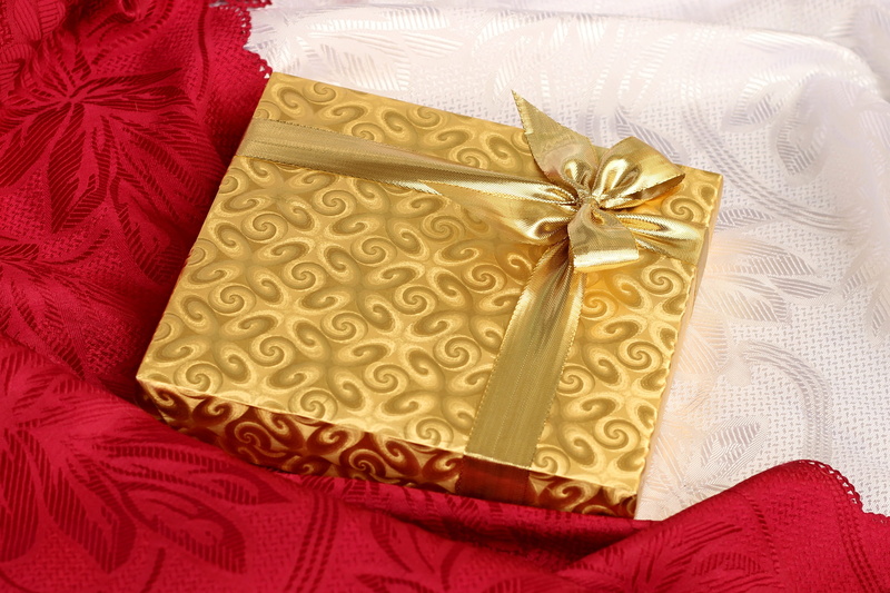 decoration, christmas present, wealth, celebration, box, year, clothing, luxury, textile, no people, package, ornate, directly above, background, red, bow