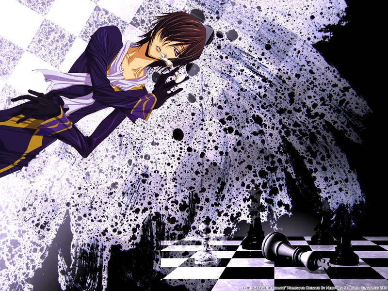 1080P, splatters, ink, code, board, lelouch, geass, pieces, lamperouge, chess, blot