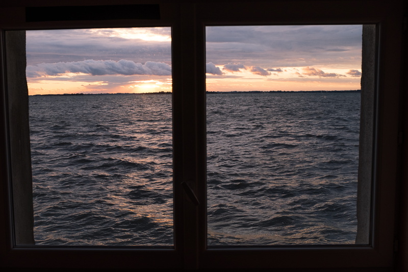 sunset, 5K, sea, no people, scenics - nature, horizon, ocean, glass, window, indoors, beach house, cloud - sky, nautical vessel, beauty in nature, nature