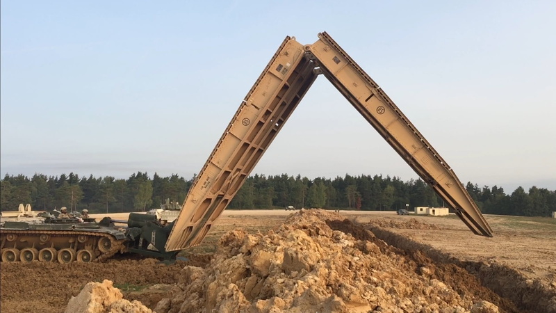 industry, armored, layer, military, marines, action, earth mover, armored bridge layer, track, transportation, armed forces, field, day, laying, no people