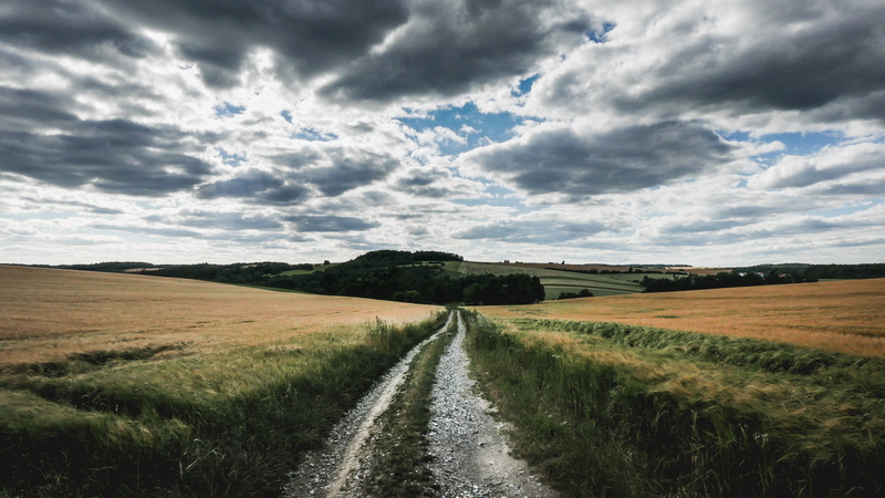 direction, day, cloud, beauty in nature, field, countryside, land, 4K, the way forward, scenics - nature, grass, meadow, no people, middle, country, outdoors