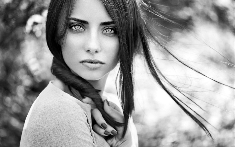 black, scale, bokeh, photo, girl, woman, grey, look, 720P, white