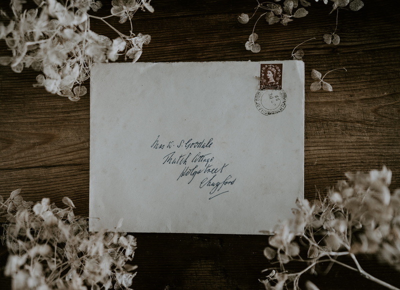 closeup, 5K, lettering, stamped, letter, paper, stamp, address, invitation, hanging, printed, plant, wreath, correspondence, vintage, card, handwriting