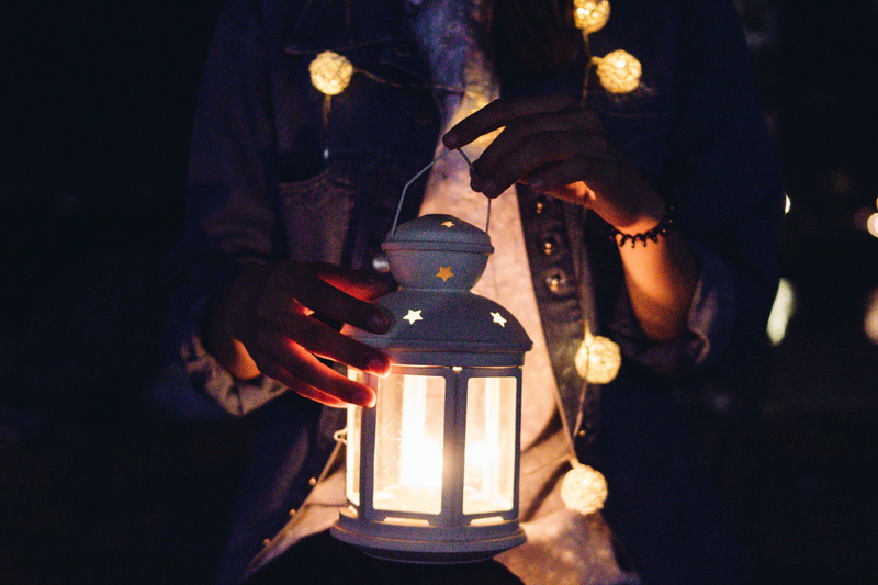 5K, adult, human hand, front view, touch, focus on foreground, candle, lantern, light, one person, lighting equipment, holding, men, hand, electric lamp