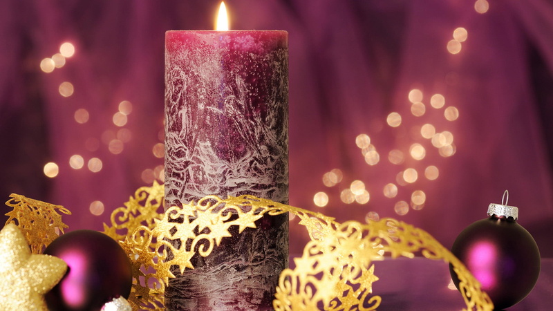 no people, christmas ornament, christmas lights, illuminated, purple, 1080P, christmas, decoration, fire - natural phenomenon, christmas decoration, flame