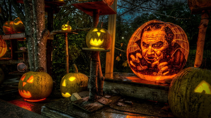 lantern, night, produce, no people, illuminated, art and craft, lamp, 1080P, decoration, october, human representation, halloween, orange, representation