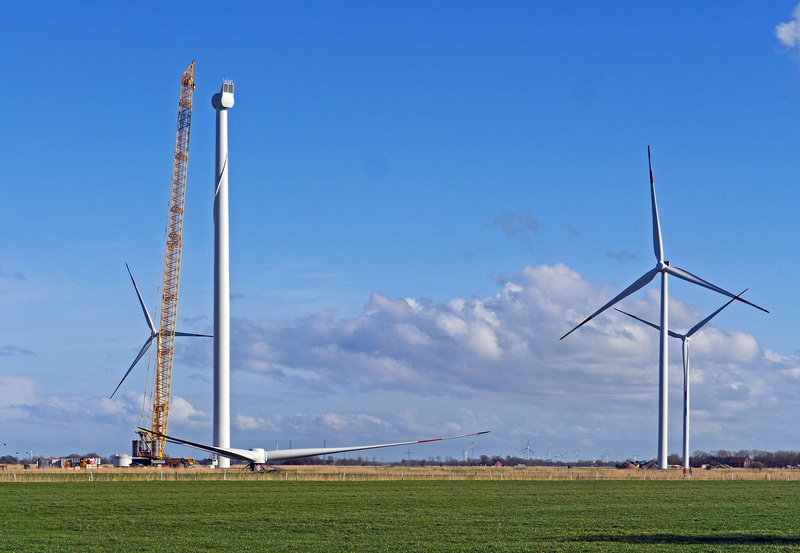 field, sky, building, sustainable resources, electricity, cloud - sky, no people, renewable energy, performance, paddle-wheel, fuel and power generation
