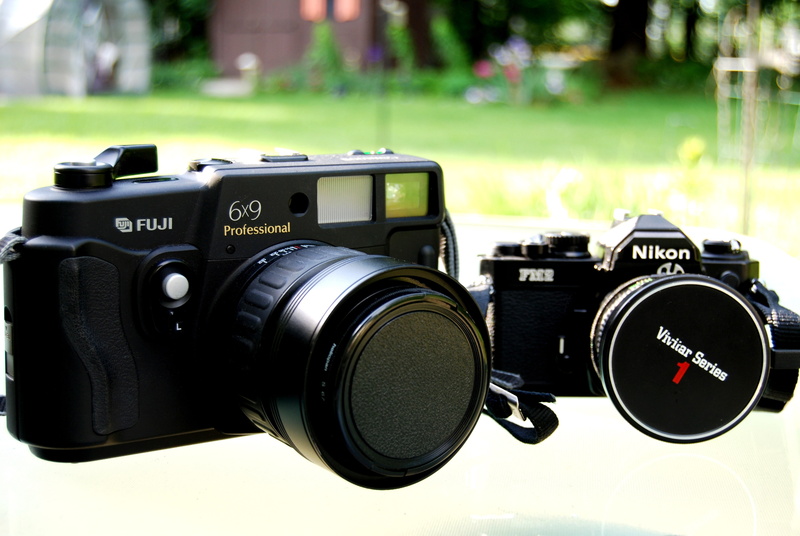 cameras, background, case, Fuji 6х9см Professiona, 4K, cover, blur, Nikon, lenses