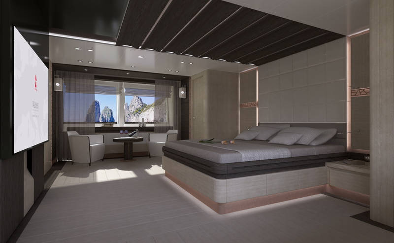 Suite, Columbus-Sport-130-Hybrid, Superyacht, Interior, 4K, yacht, design, cabin, style