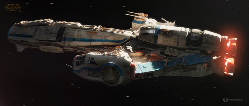 spaceship, Corellian Tanker, 1080P, Star Wars, CGI, render, 3D, ArtStation, science fiction