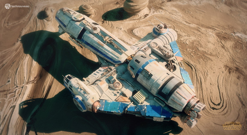 Star Wars, ArtStation, spaceship, Corellian Tanker, digital art, 1080P, science fiction