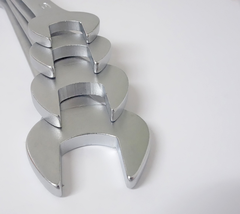 copy space, steel, metal, two objects, cold temperature, studio shot, equipment, directly above, man made, white background, no people, man made object