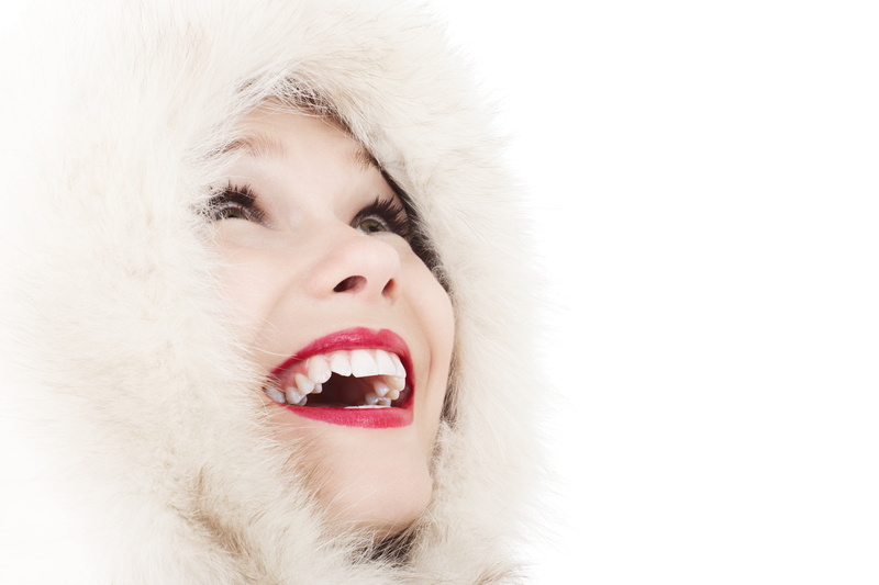 copy space, girl, elegance, female, hair, human Face, caucasian Ethnicity, females, lady, headshot, fur, studio shot, portrait, warm clothing, smiling